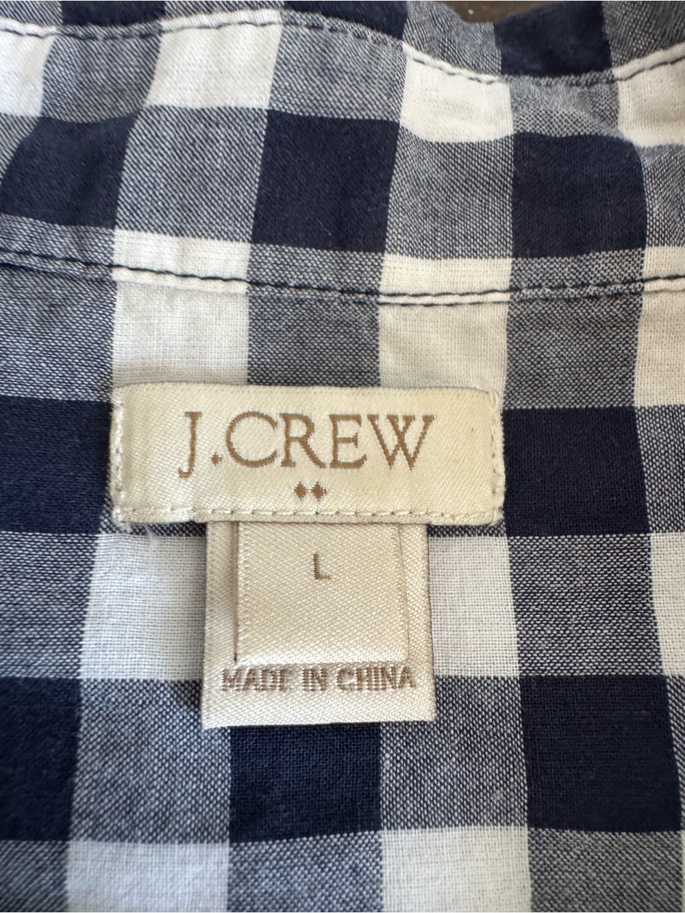 Women’s Navy and White Check Button-Up Shirt - Picture 3 of 3